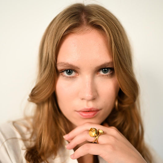 Snowdrop Duo Gold Vermeil Ring White Gold Snowdrop Duo Gold Vermeil Ring White Gold