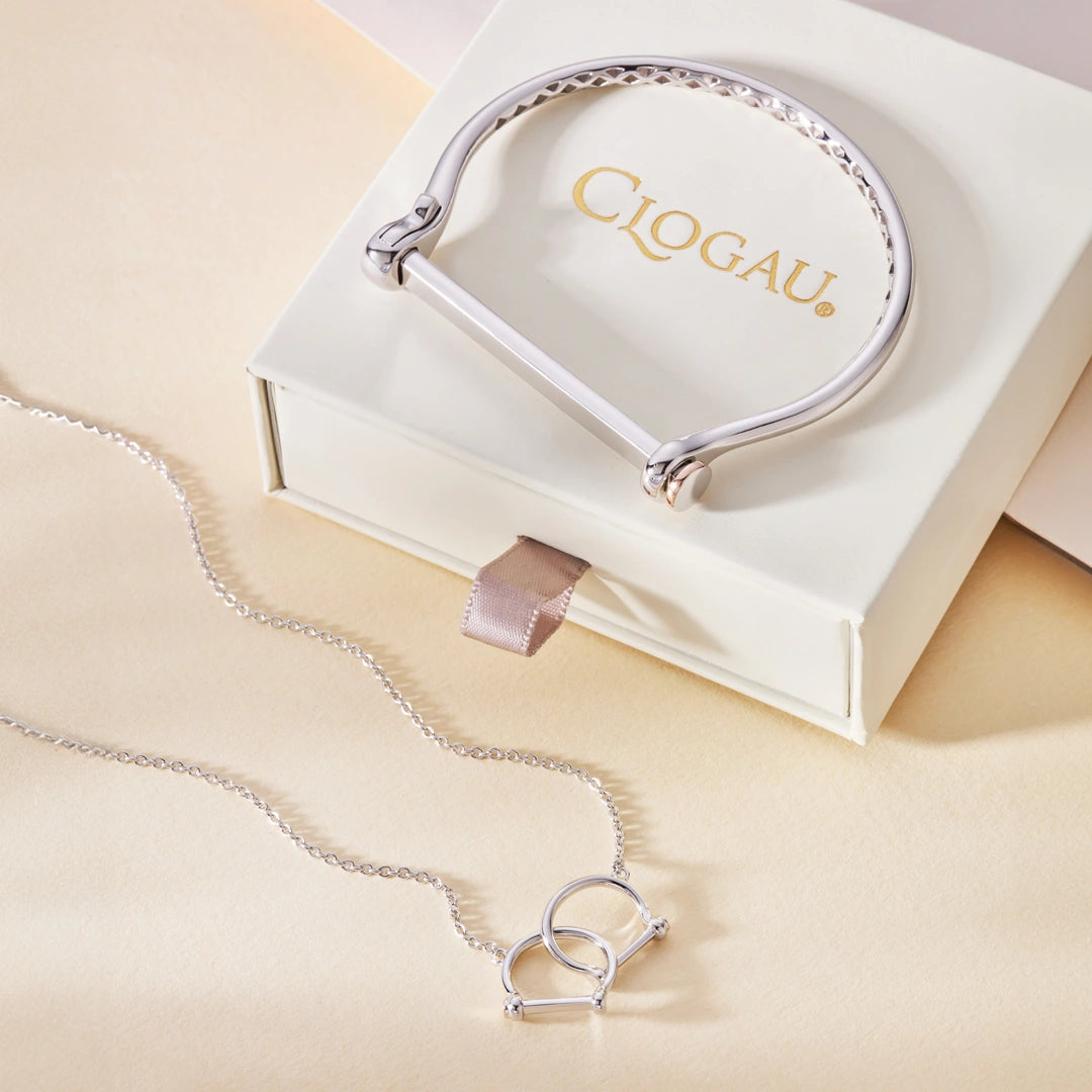 Clogau Sterling Silver Stirrup Bangle