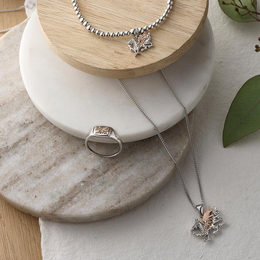 Clogau Welsh Dragon Sterling Silver Signet Ring White Gold Clogau Welsh Dragon Sterling Silver Signet Ring White Gold