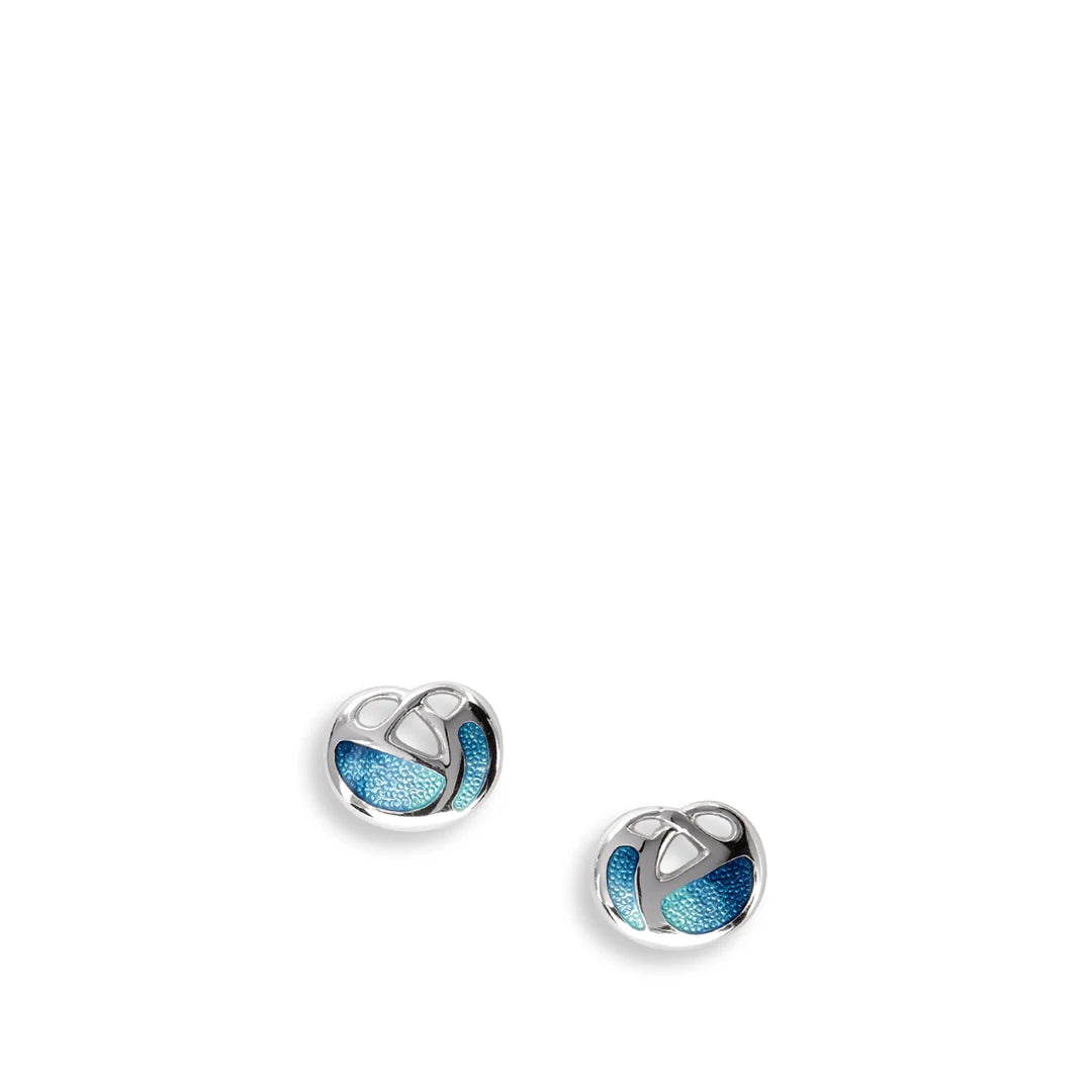 Nicole Barr Ocean Sea Tide Enamel Celtic Knot Stud Earrings