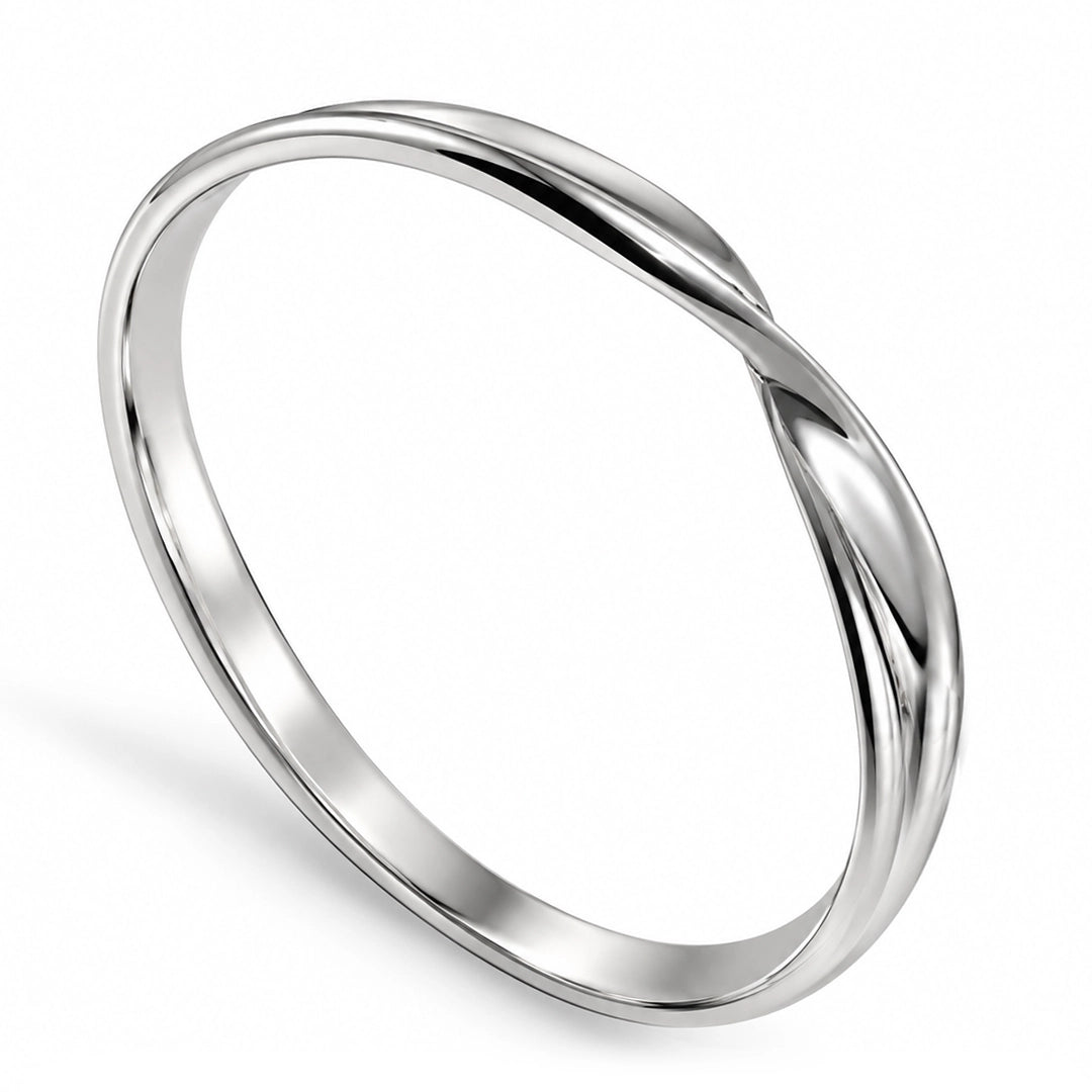 Noelle Crossover Sterling Silver Wide Bangle