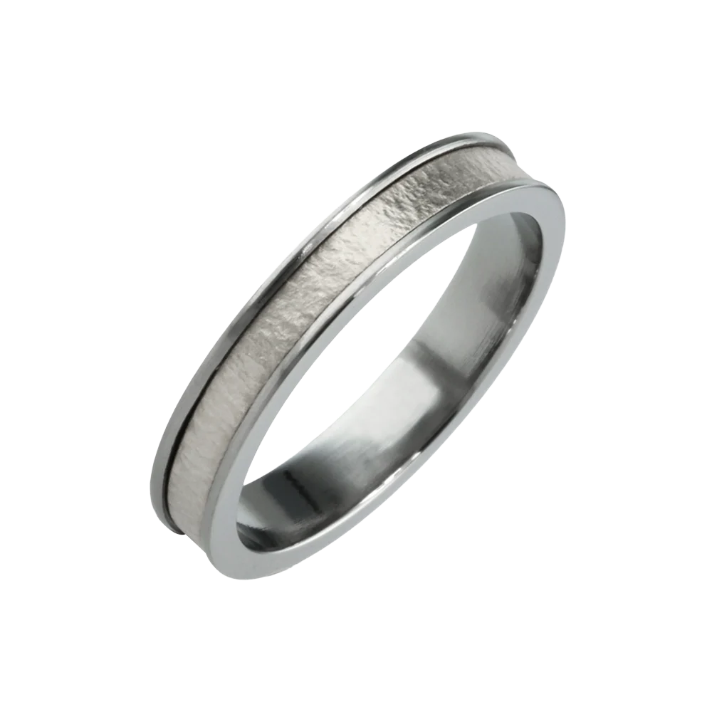 4mm Textured Inlay Finish Titanium Ring