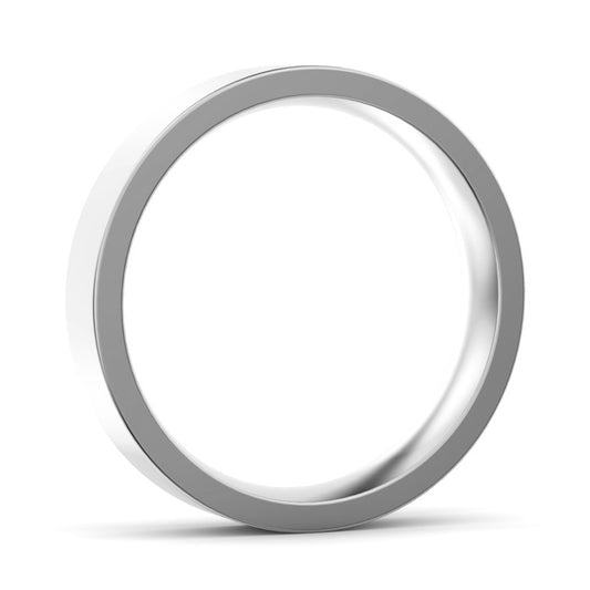4mm Flat Court Heavy Weight Wedding Ring White Gold 4mm Flat Court Heavy Weight Wedding Ring White Gold