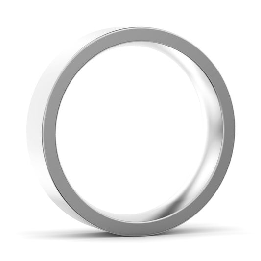 5mm Flat Court Heavy Weight Wedding Ring White Gold 5mm Flat Court Heavy Weight Wedding Ring White Gold
