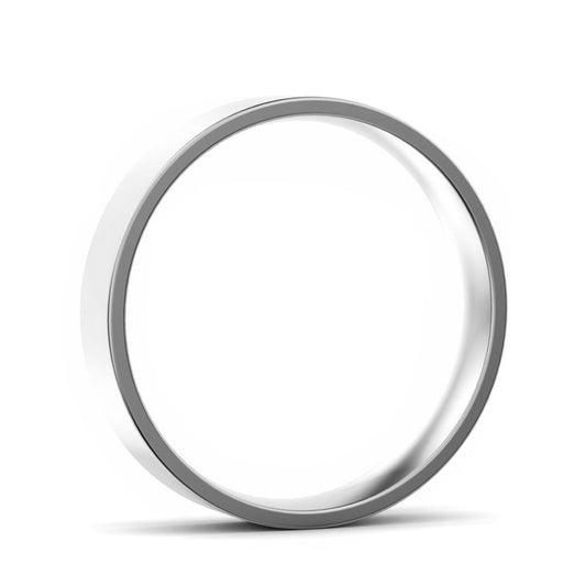 4mm Flat Court Light Weight Wedding Ring White Gold 4mm Flat Court Light Weight Wedding Ring White Gold