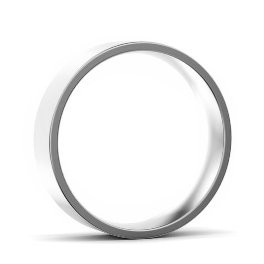 5mm Flat Court Light Weight Wedding Ring White Gold 5mm Flat Court Light Weight Wedding Ring White Gold