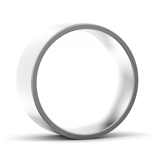 8mm Flat Court Light Weight Wedding Ring White Gold 8mm Flat Court Light Weight Wedding Ring White Gold