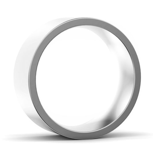 8mm Flat Court Medium Weight Wedding Ring White Gold 8mm Flat Court Medium Weight Wedding Ring White Gold
