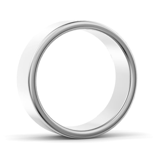 7mm Modern Court Light Weight Wedding Ring White Gold 7mm Modern Court Light Weight Wedding Ring White Gold