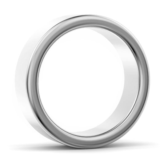 7mm Modern Court Medium Weight Wedding Ring White Gold 7mm Modern Court Medium Weight Wedding Ring White Gold