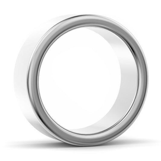 8mm Modern Court Medium Weight Wedding Ring White Gold 8mm Modern Court Medium Weight Wedding Ring White Gold