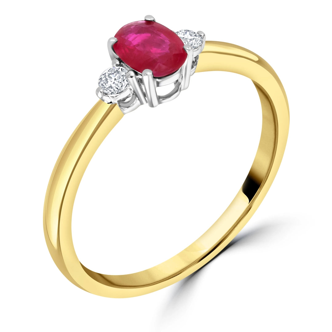 Ruby and Diamond Trilogy Engagement Ring
