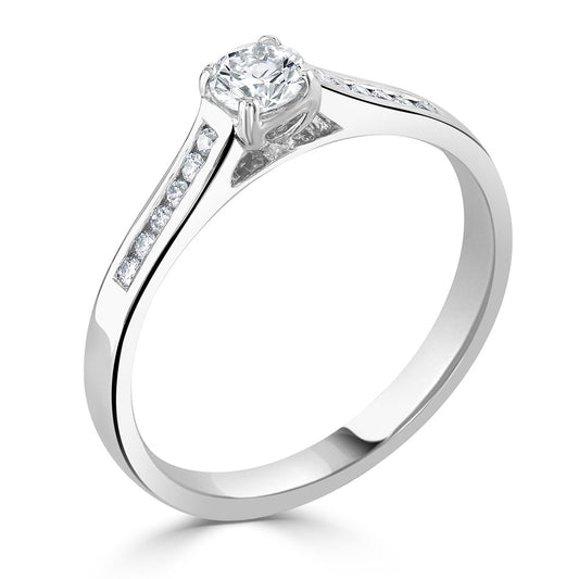 0.25CT Solitaire Diamond Channel Set Engagement Ring White Gold 0.25CT Solitaire Diamond Channel Set Engagement Ring White Gold