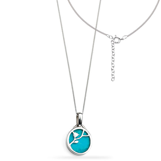 Turquoise Floral Pendant White Gold Turquoise Floral Pendant White Gold