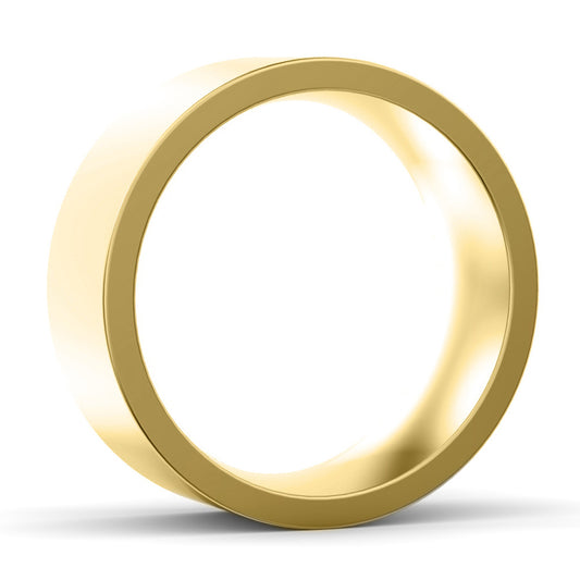 8mm Flat Court Heavy Weight Wedding Ring Yellow Gold 8mm Flat Court Heavy Weight Wedding Ring Yellow Gold