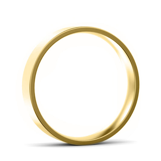 4mm Flat Court Light Weight Wedding Ring Yellow Gold 4mm Flat Court Light Weight Wedding Ring Yellow Gold