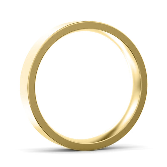 4mm Flat Court Medium Weight Wedding Ring Yellow Gold 4mm Flat Court Medium Weight Wedding Ring Yellow Gold