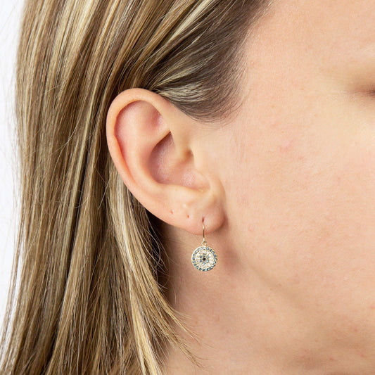 9ct Yellow Gold Circle in circle hook Drop Earrings Yellow Gold 9ct Yellow Gold Circle in circle hook Drop Earrings Yellow Gold