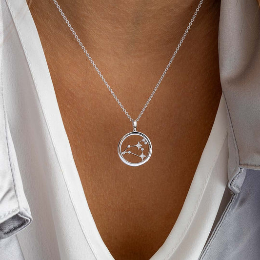 Celeste Constellation Leo Necklace White Gold Celeste Constellation Leo Necklace White Gold