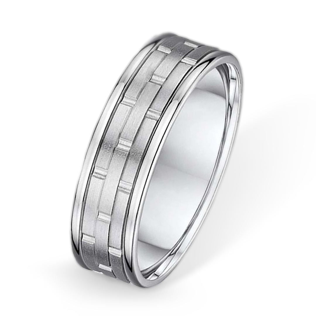 Bond Brick Patterned Wedding Ring