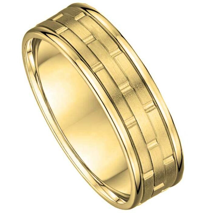 Bond Brick Patterned Wedding Ring