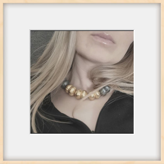 Handmade Castanea Chestnut Statement Necklace White Gold