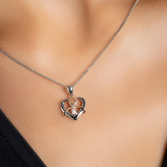 Clogau Dwynwen Silver and Opal Pendant White Gold