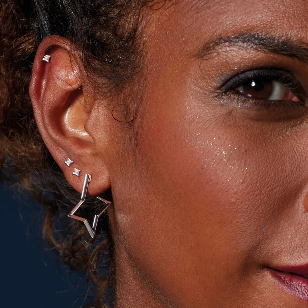 Kit Heath Empire Astoria Star Outline Hoop Stud Earrings