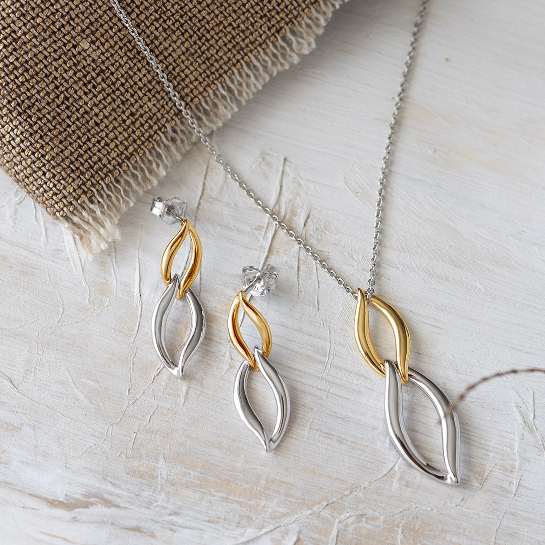 Kit Heath Entwine Twine Link Duo Golden Necklace
