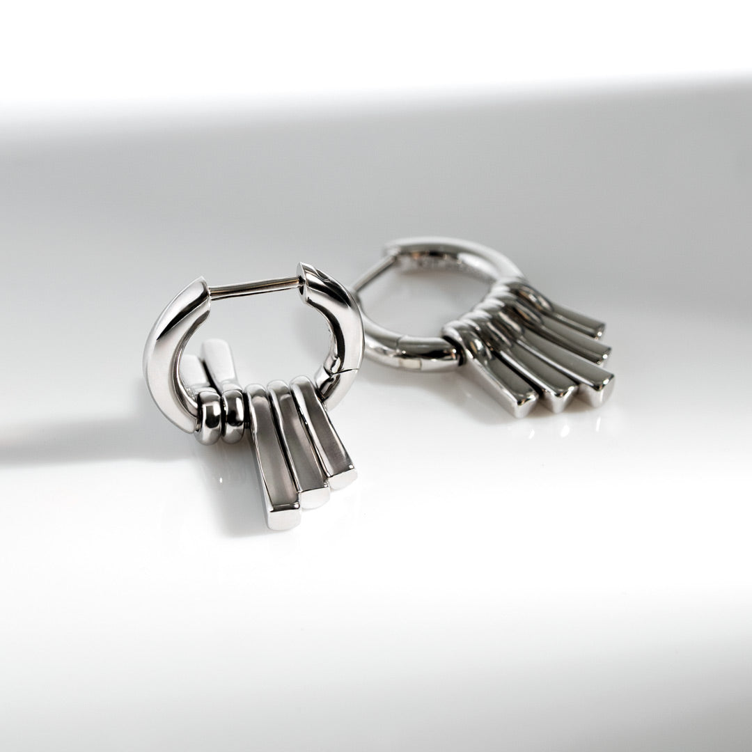 Kit Heath Array Sterling Silver Dangle Hoop Earrings