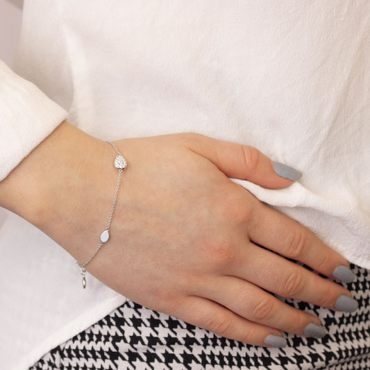 Kit Heath Coast Pebble Sterling Silver Station Bracelet 70188CZ A