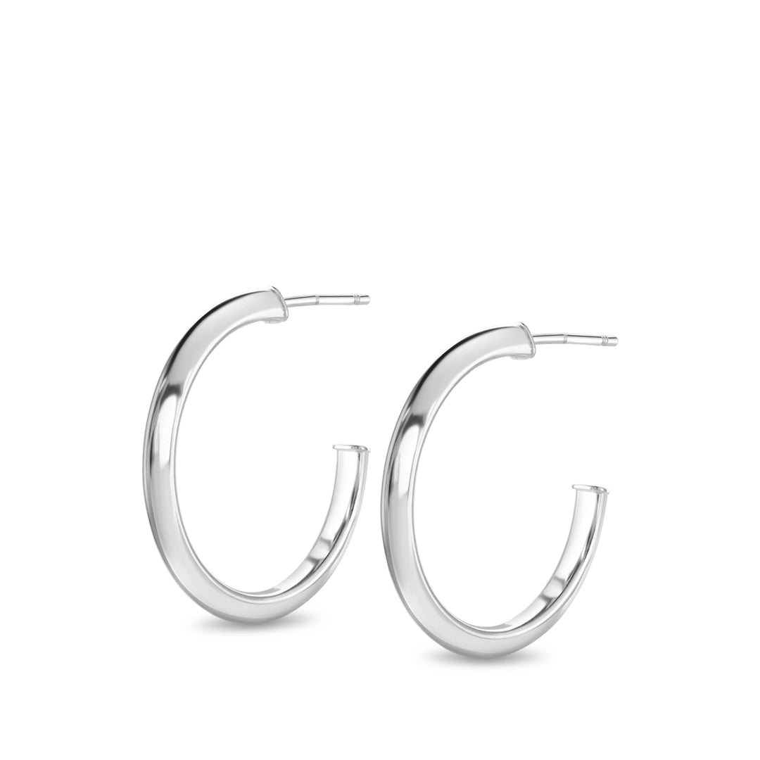 Vertex Medium Sterling Silver Hoop Earrings