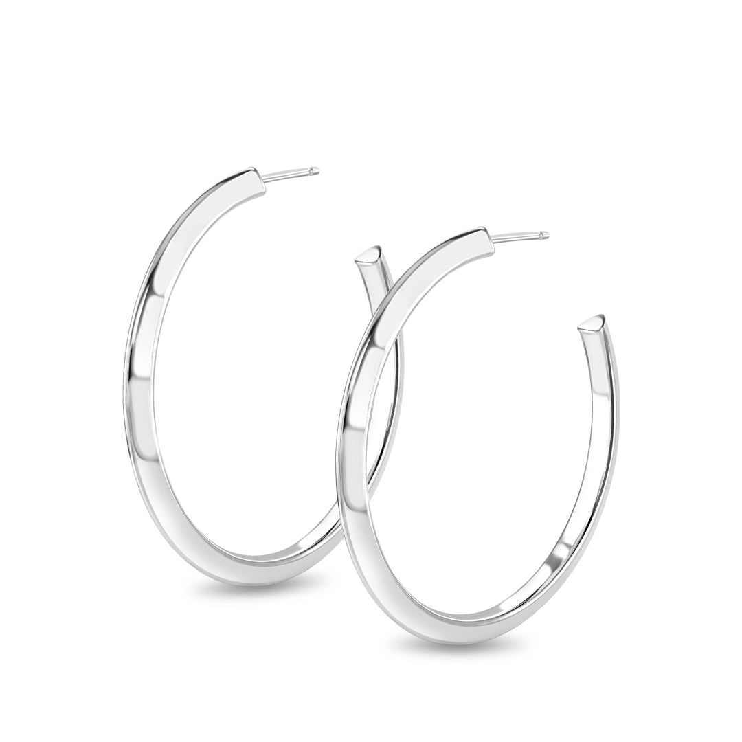 Vertex Large Sterling Silver Hoop Earrings