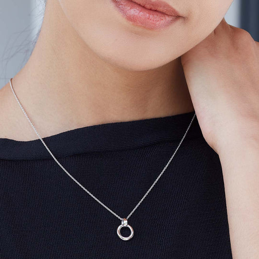 Kit Heath Bevel Cirque Sterling Silver Necklace White Gold