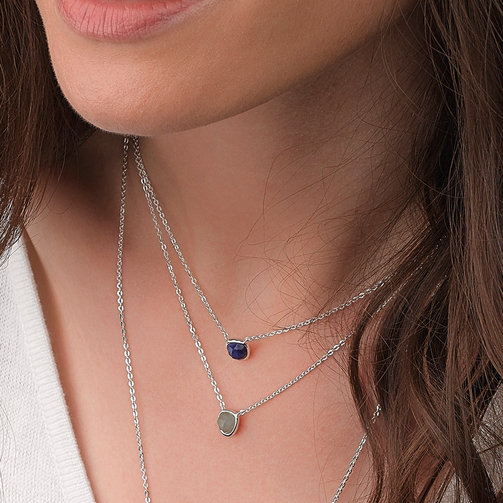Kit Heath Sterling Silver Coast Pebble Lapis Lazuli Mini Necklace