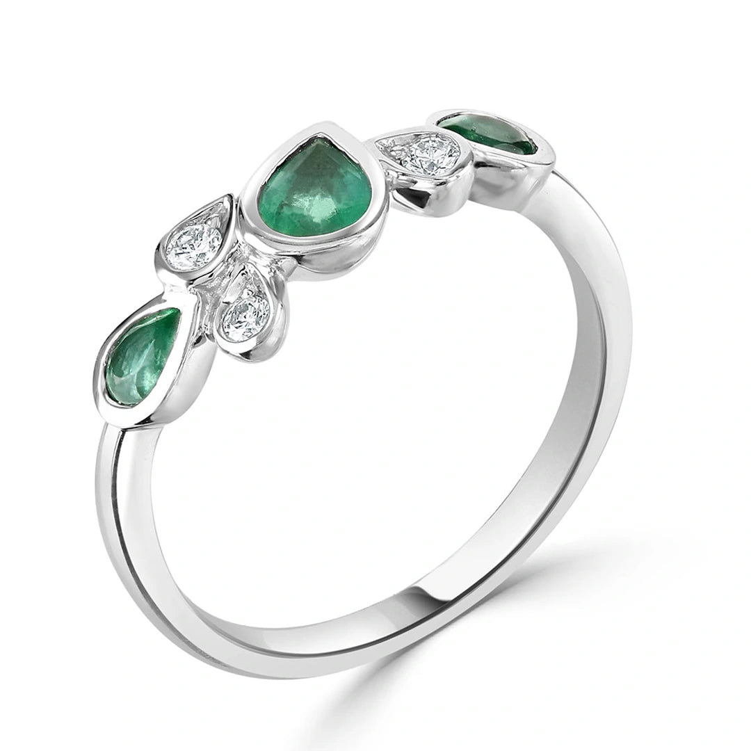 Emerald and Diamond Celebration Ring