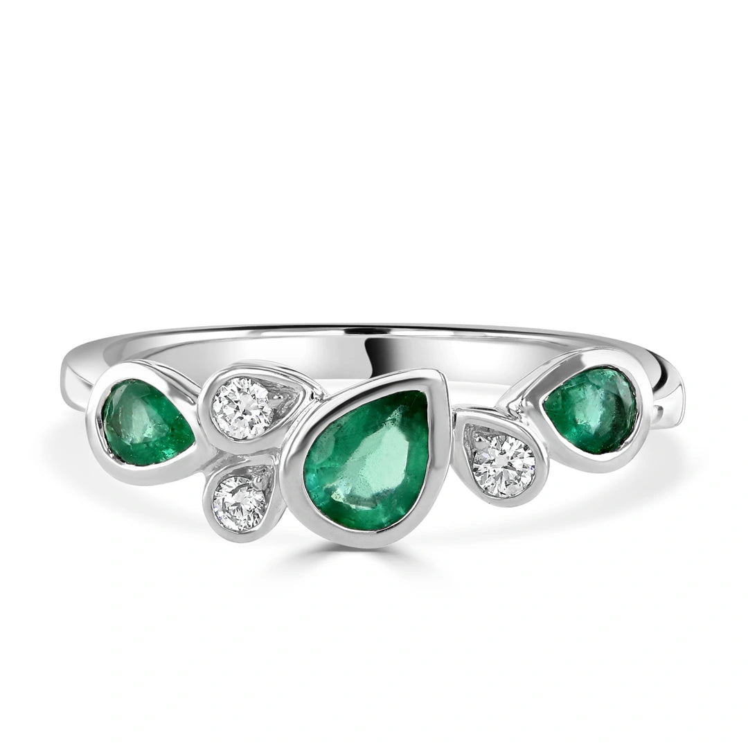 Emerald and Diamond Celebration Ring