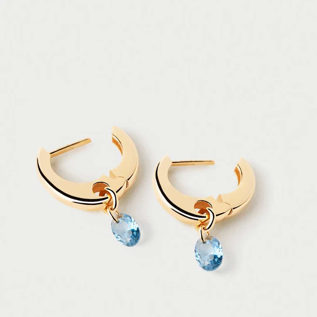 Pdpaola Blue Lily Hoops Earrings