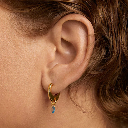 Pdpaola Blue Lily Hoops Earrings