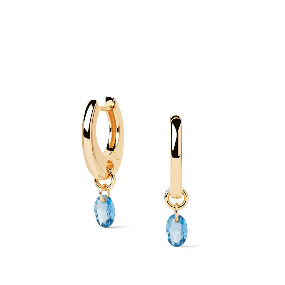 Pdpaola Blue Lily Hoops Earrings