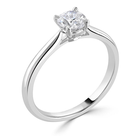 18ct White Gold 0.60ct Round Diamond Solitaire Engagement Ring White Gold
