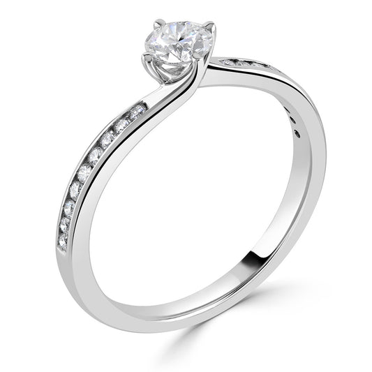 0.30CT Diamond Solitaire Engagement Ring White Gold