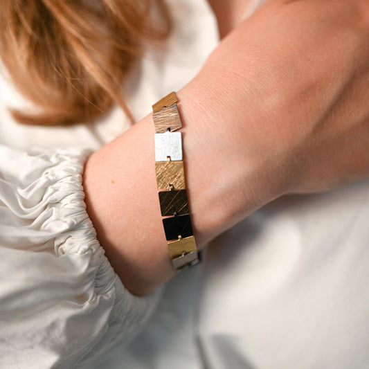 Milimetere Square link bracelet White Gold