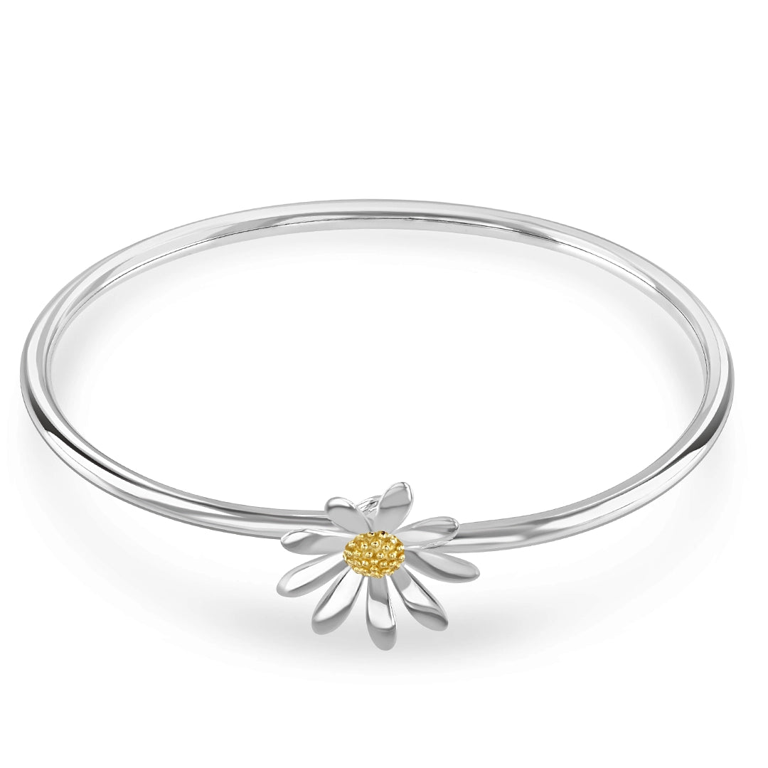 Meadow Daisy Sterling Silver Bangle