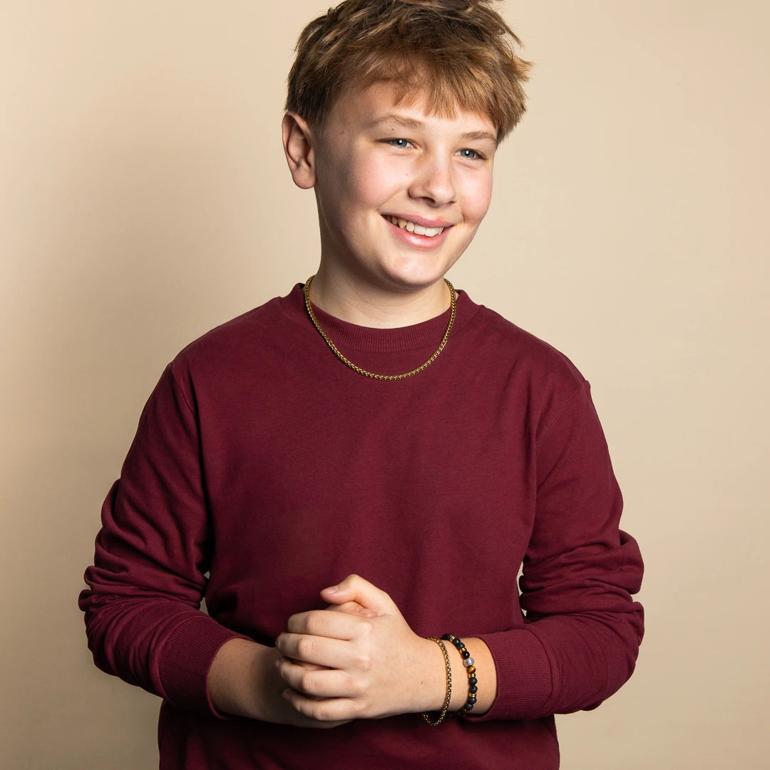 Fred Bennett Boys Stainless Steel Wheat Chain Necklace