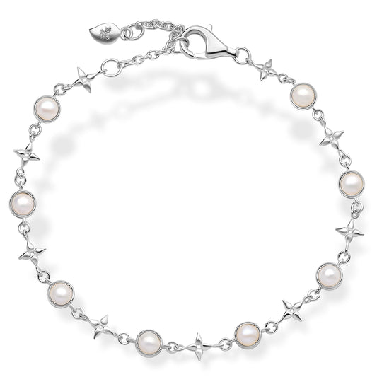Laura Ashley Hartley Check Mabe Pearl Sterling Silver Tennis Bracelet