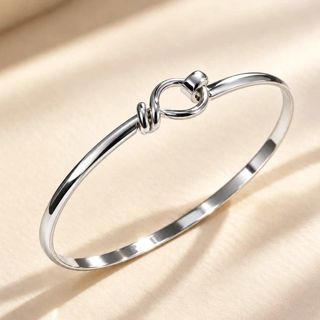 Eternal Knot Sterling Silver Bangle