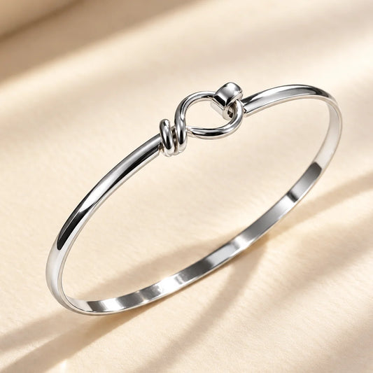Eternal Knot Sterling Silver Bangle