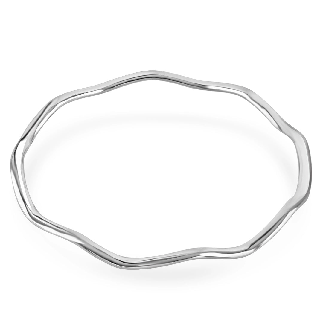 Sienna Sculpted Wave Sterling Silver Bangle