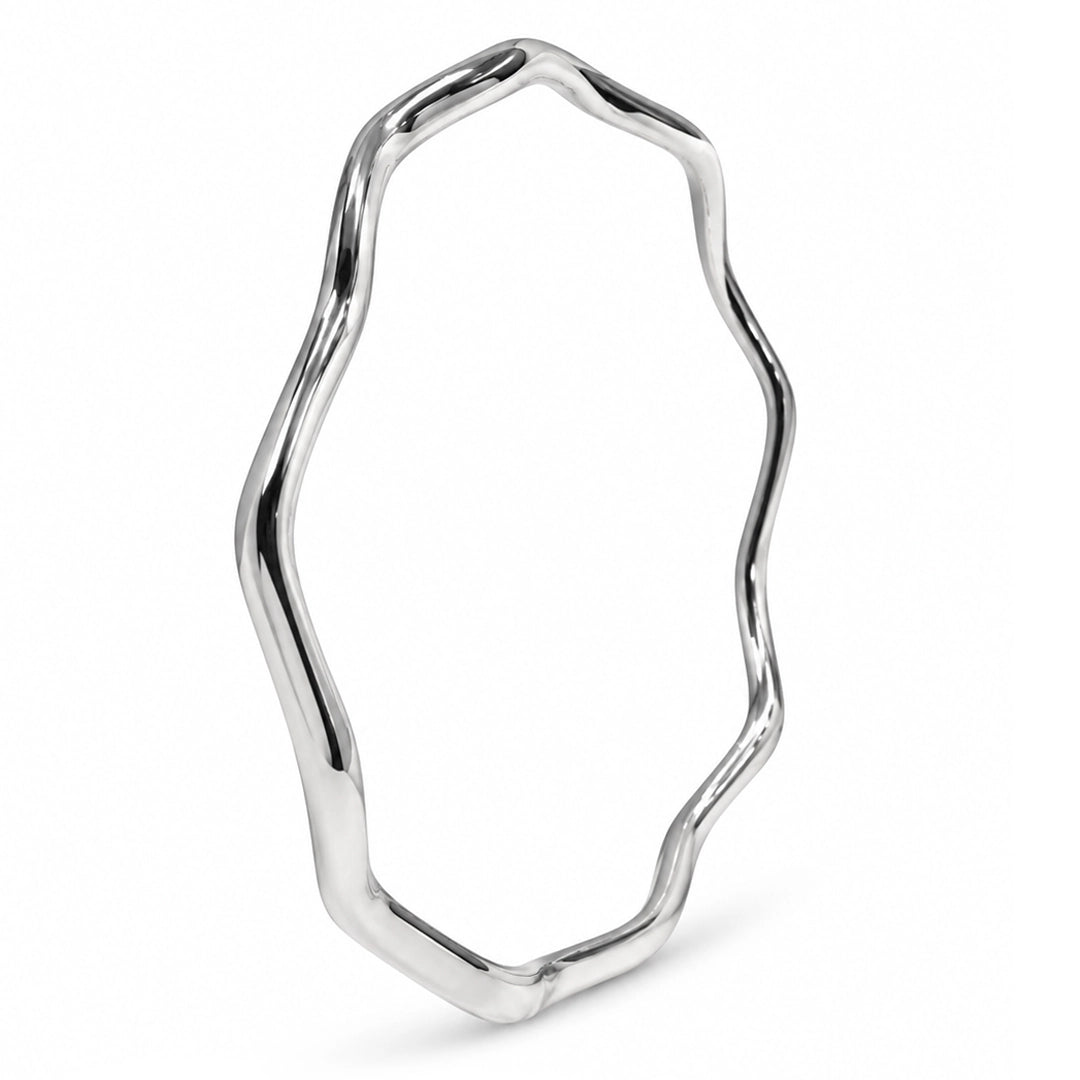 Sienna Sculpted Wave Sterling Silver Bangle